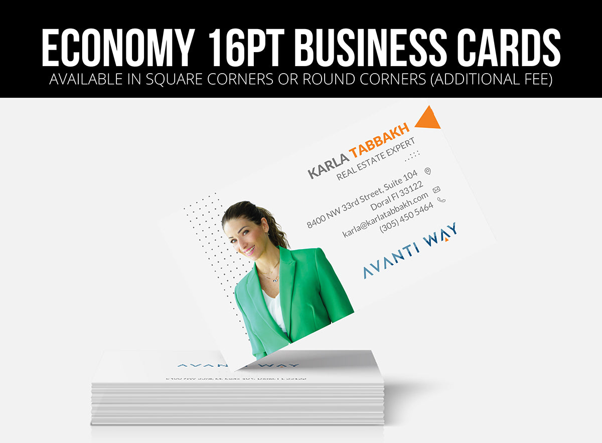 Business Cards - 16pt + Matte Finish (Most Popular)