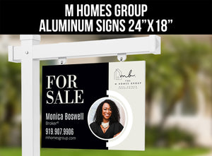 M Homes Group 24"X18" Real Estate Signs: Aluminum Boards - As low as $45 each