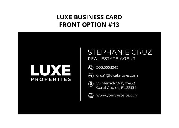 Luxe Properties Business Cards: 32pt Painted Edge