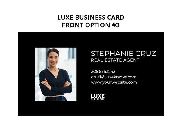 Luxe Properties Business Cards: 16pt Economy