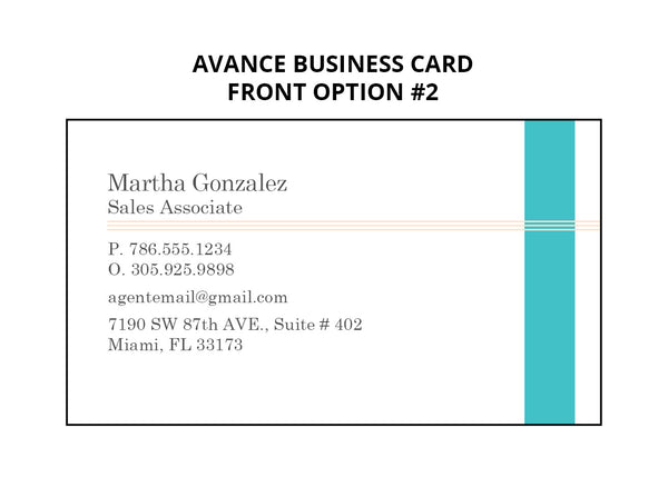 Avance Real Estate Business Cards