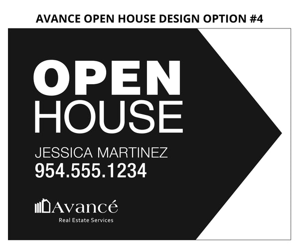 Avance Real Estate Open House Signs: Coroplast - As low as $15 each*