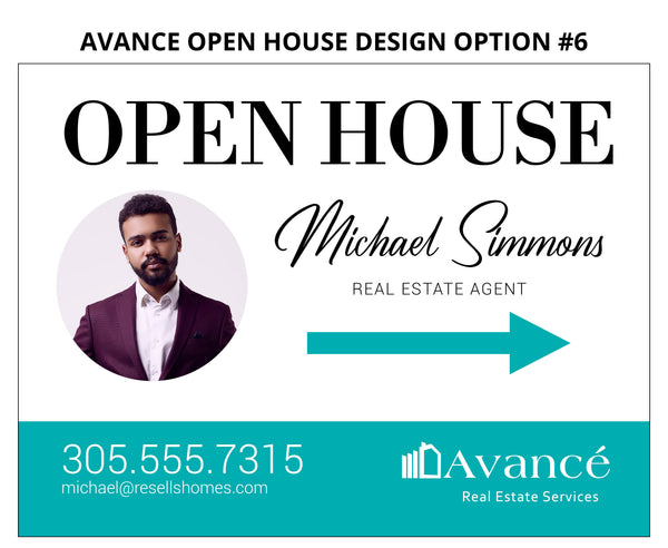 Avance Real Estate Open House Signs: Coroplast - As low as $15 each*
