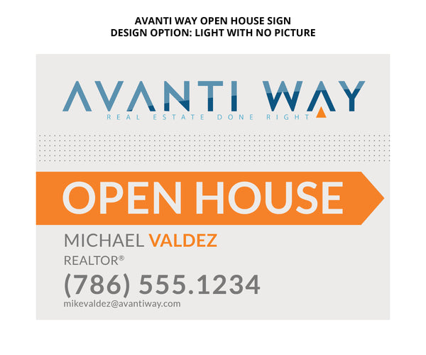 Avanti Way Open House Signs: 4mm Coroplast - As low as $15 each