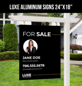 Luxe 24"X18" Real Estate Signs: Aluminum Boards