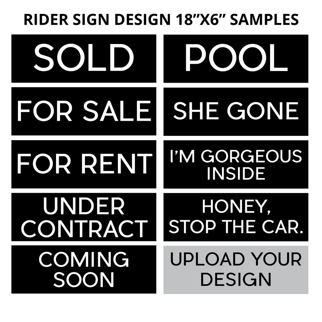 Center Rider Sign Real Estate Rider Signs Property Sign Accs – Realtor Printing
