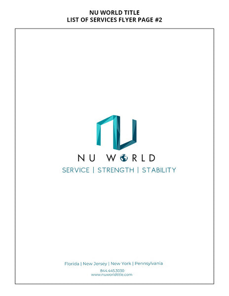 Nu World Title Flyers: List of Services