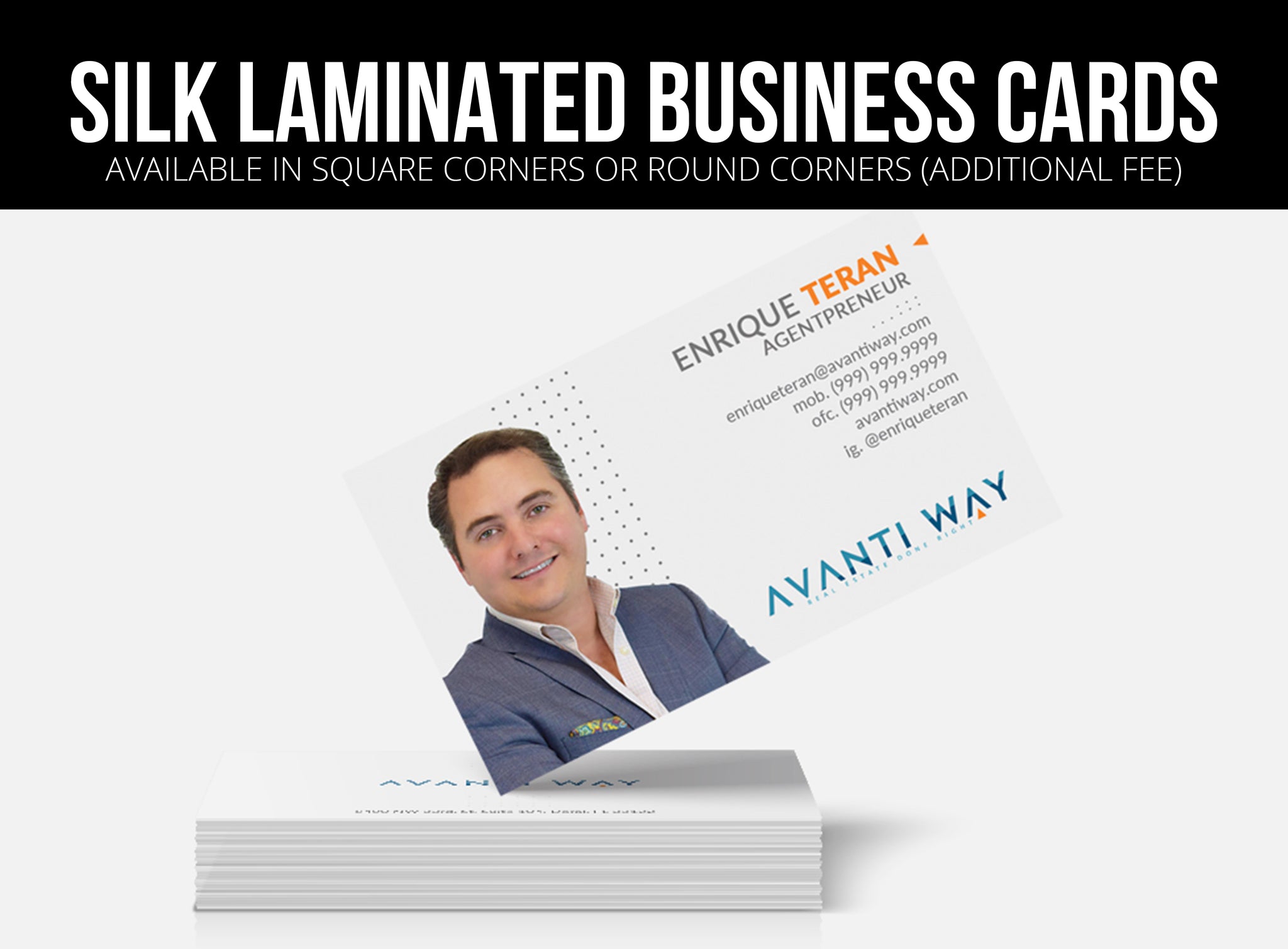 Avanti Way Business Cards: 16pt Silk Laminated
