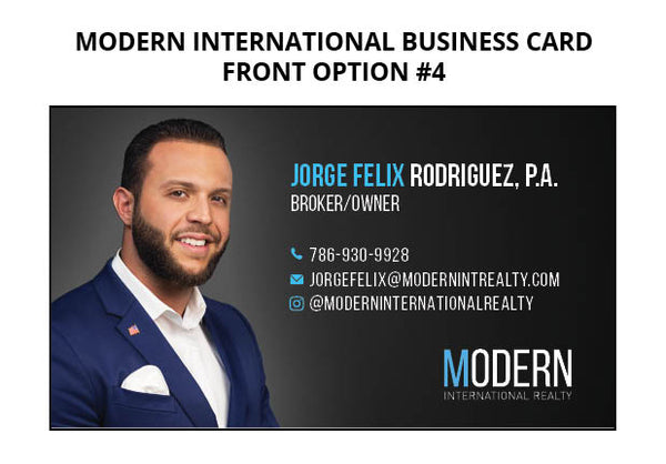 Modern International Realty Business Cards: 16pt Economy