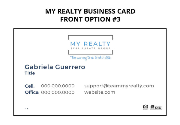 My Realty Business Cards: 16pt Silk Laminated w/ Spot UV