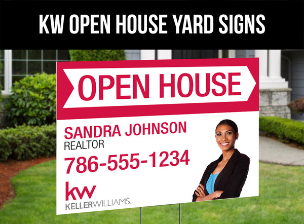 Keller Williams Open House Signs: 4mm Coroplast - As low as $10 each