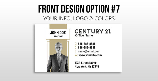 Century 21 Business Cards: 16pt Silk Laminated with Spot UV