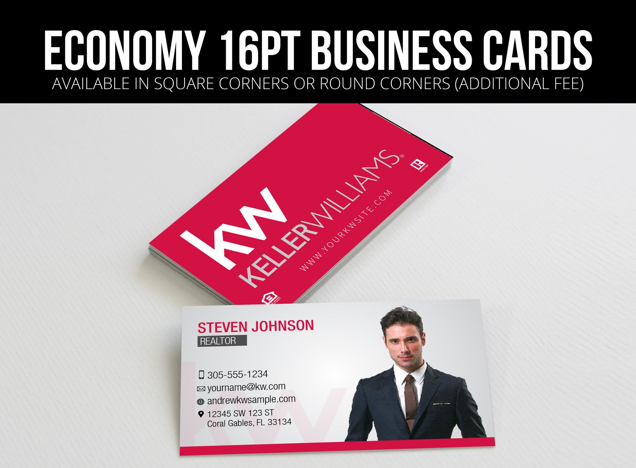 Keller Williams Business Cards: 16pt Economy