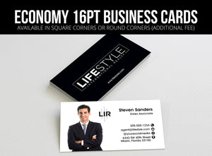 Lifestyle Realty Business Cards: 16pt Economy
