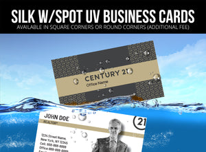 Century 21 Business Cards: 16pt Silk Laminated with Spot UV